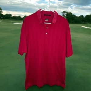 Tiger Woods Collection Mens Large Nike Fit Dry Red Golf Polo - Sunday Red!